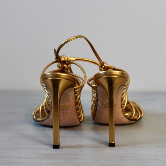 2000s Gucci Nappa Leather Slingback Strappy Sandal - Size 35 / ~US 5 - Picture 5 of 9